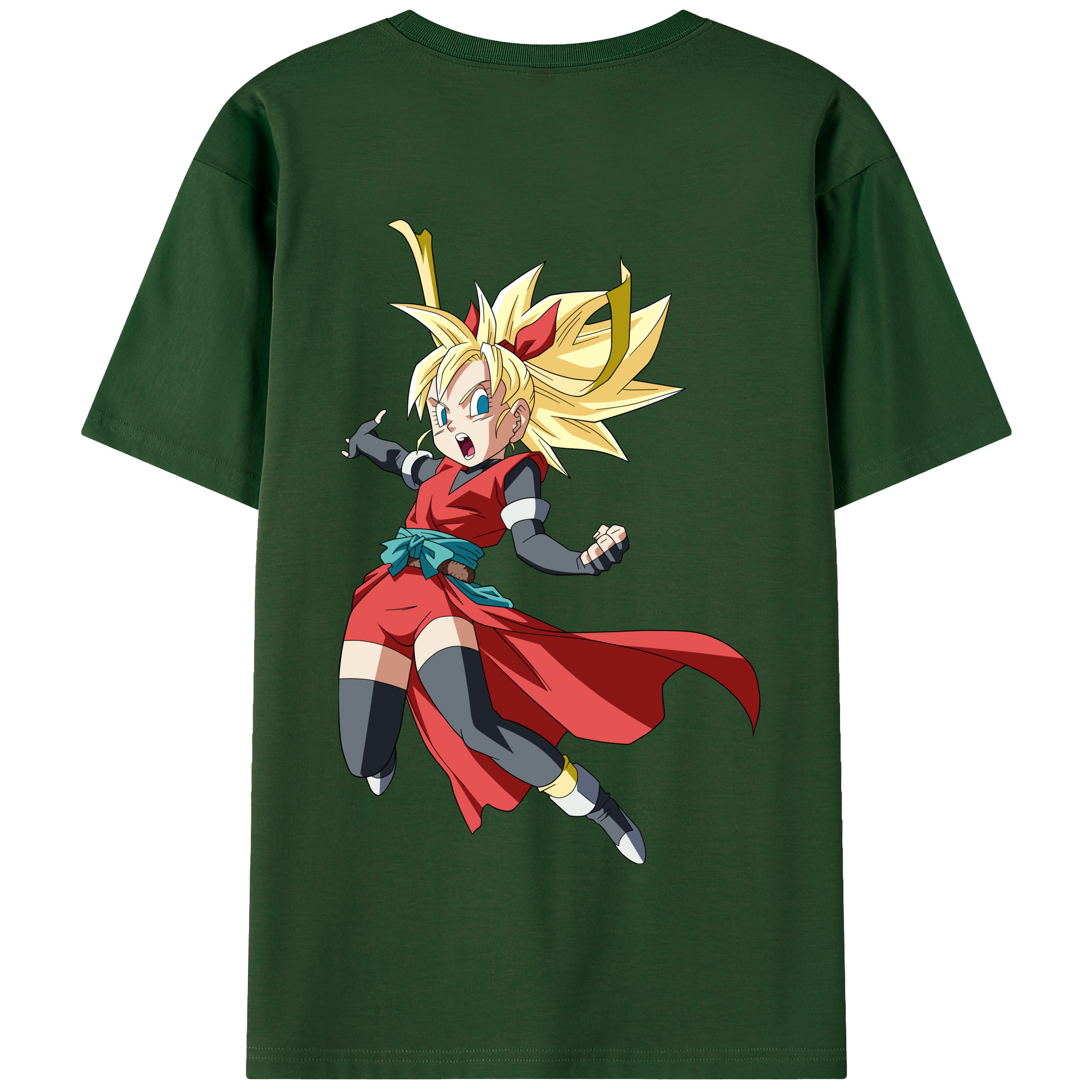 （画像用） ドラゴンボール カリフラ DRAGON BALL Caulifla 綿100％半袖Tシャツ（背面プリント）